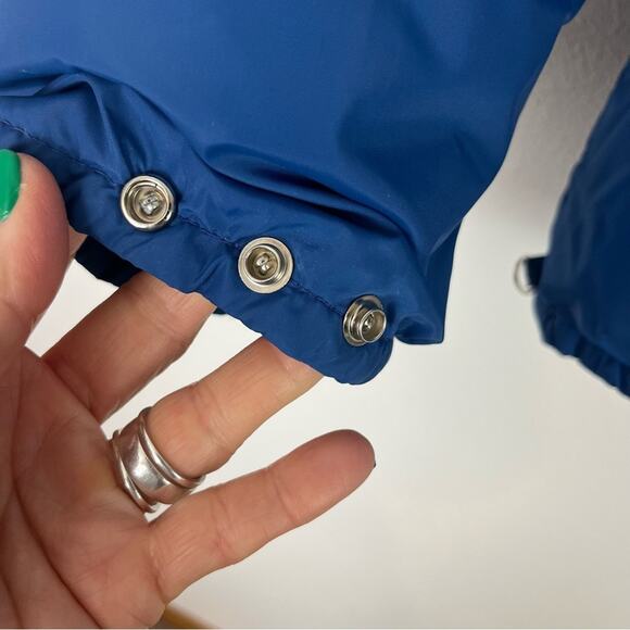 Vintage Down Jacket Coat Color Block Blue Winter Ski Slopes Retro 90s Unisex - Picture 4 of 8